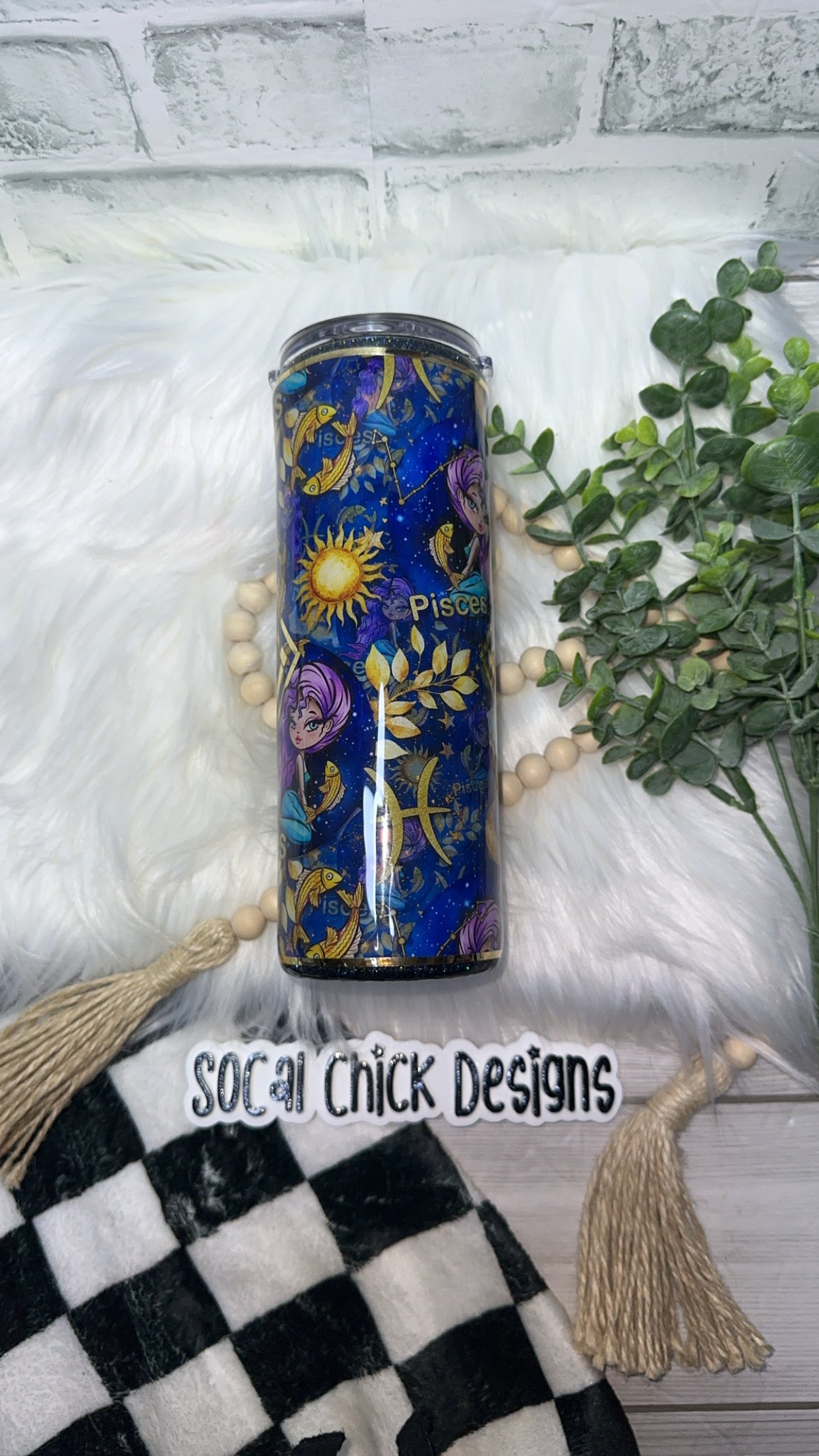 RTS {Zodiac - Pisces with 3D Element} 20oz Skinny