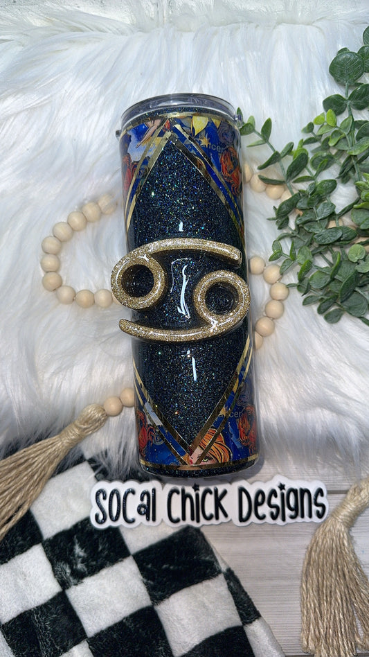 RTS {Zodiac - Cancer with 3D Element} 20oz Skinny