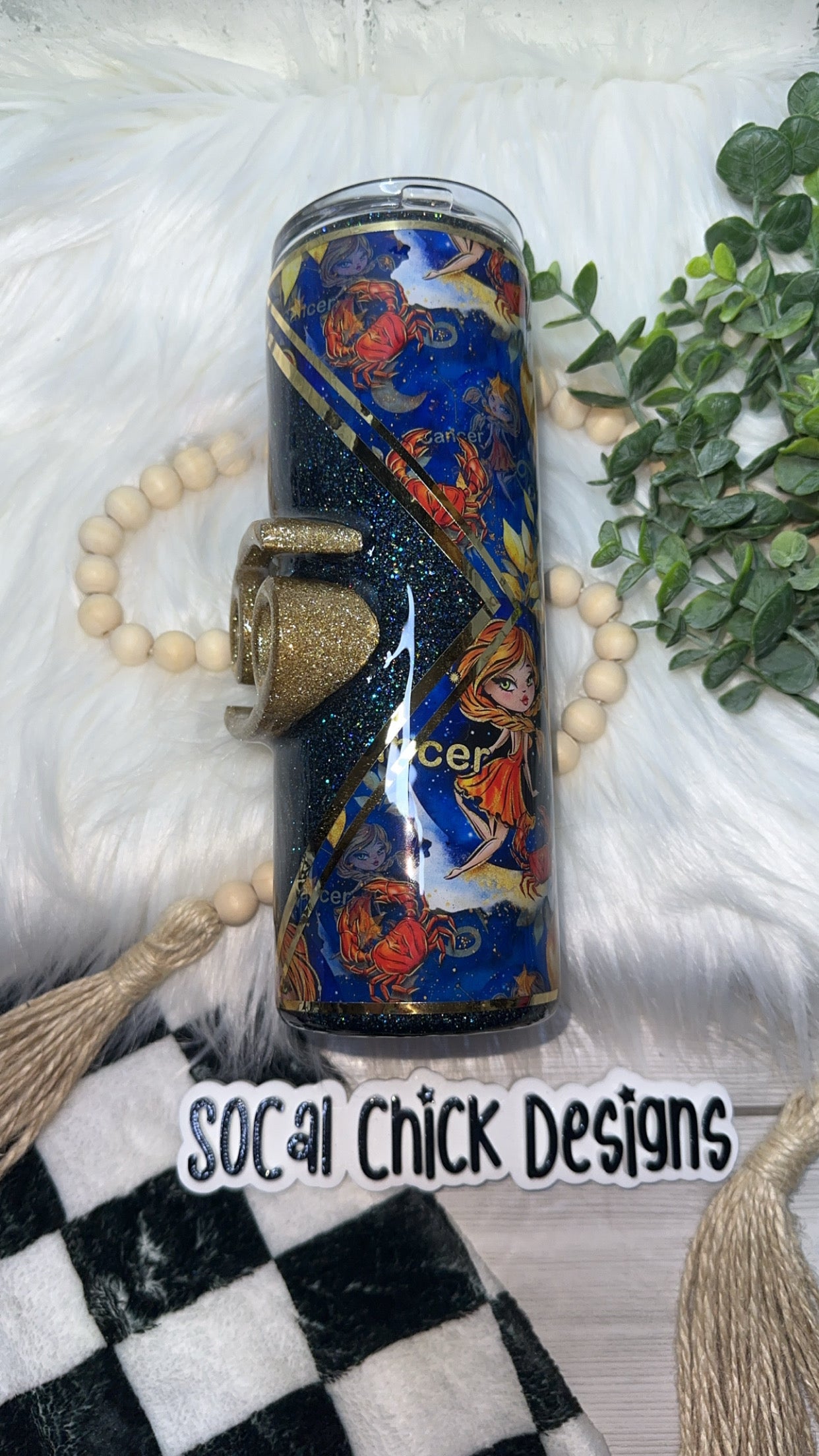 RTS {Zodiac - Cancer with 3D Element} 20oz Skinny
