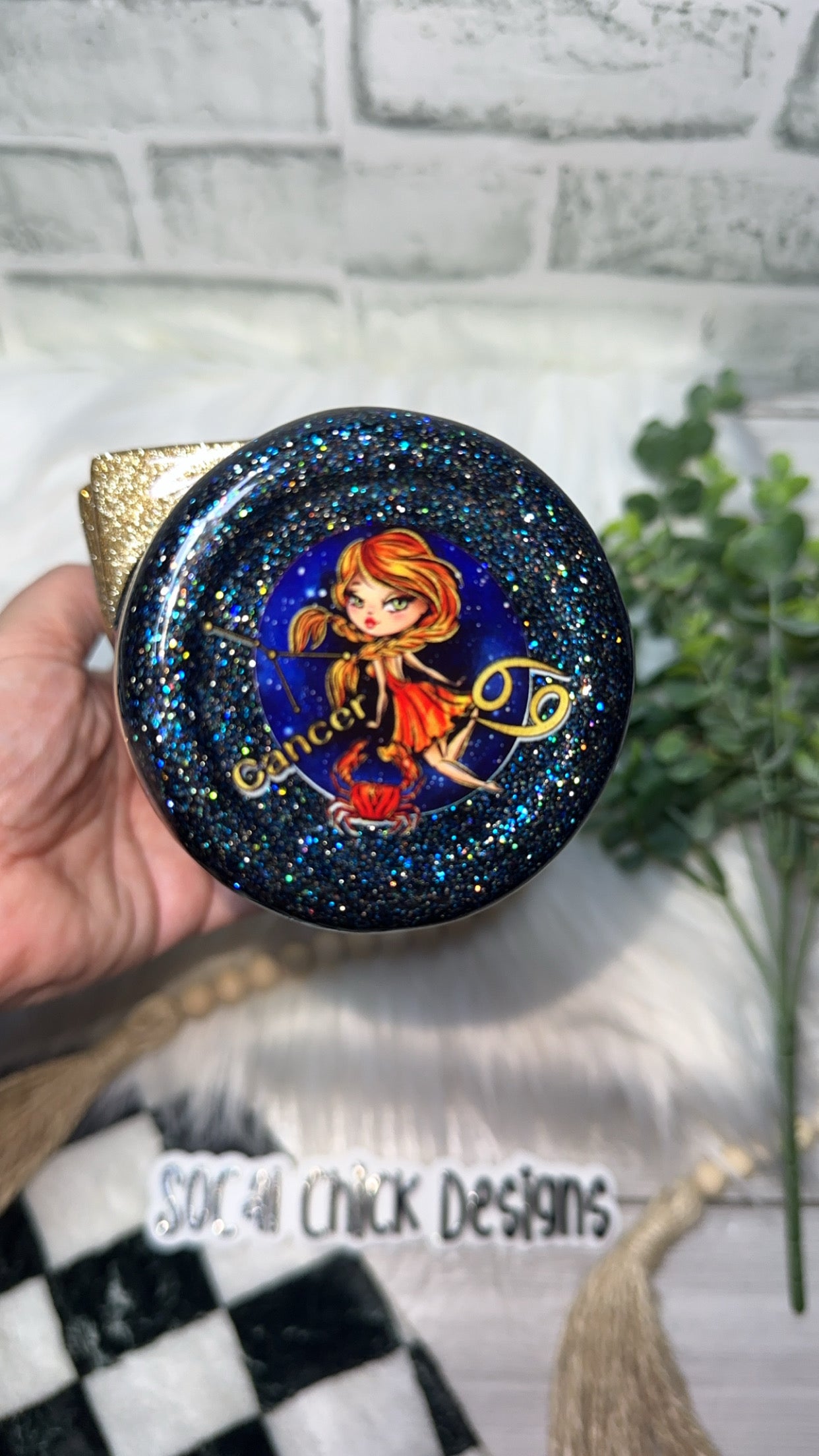 RTS {Zodiac - Cancer with 3D Element} 20oz Skinny