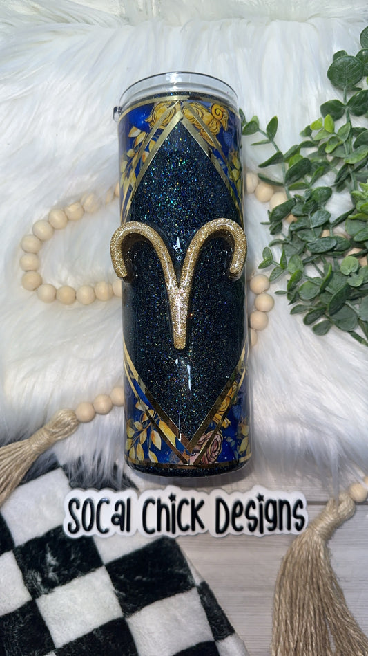 RTS {Zodiac - Aries with 3D Element} 20oz Skinny