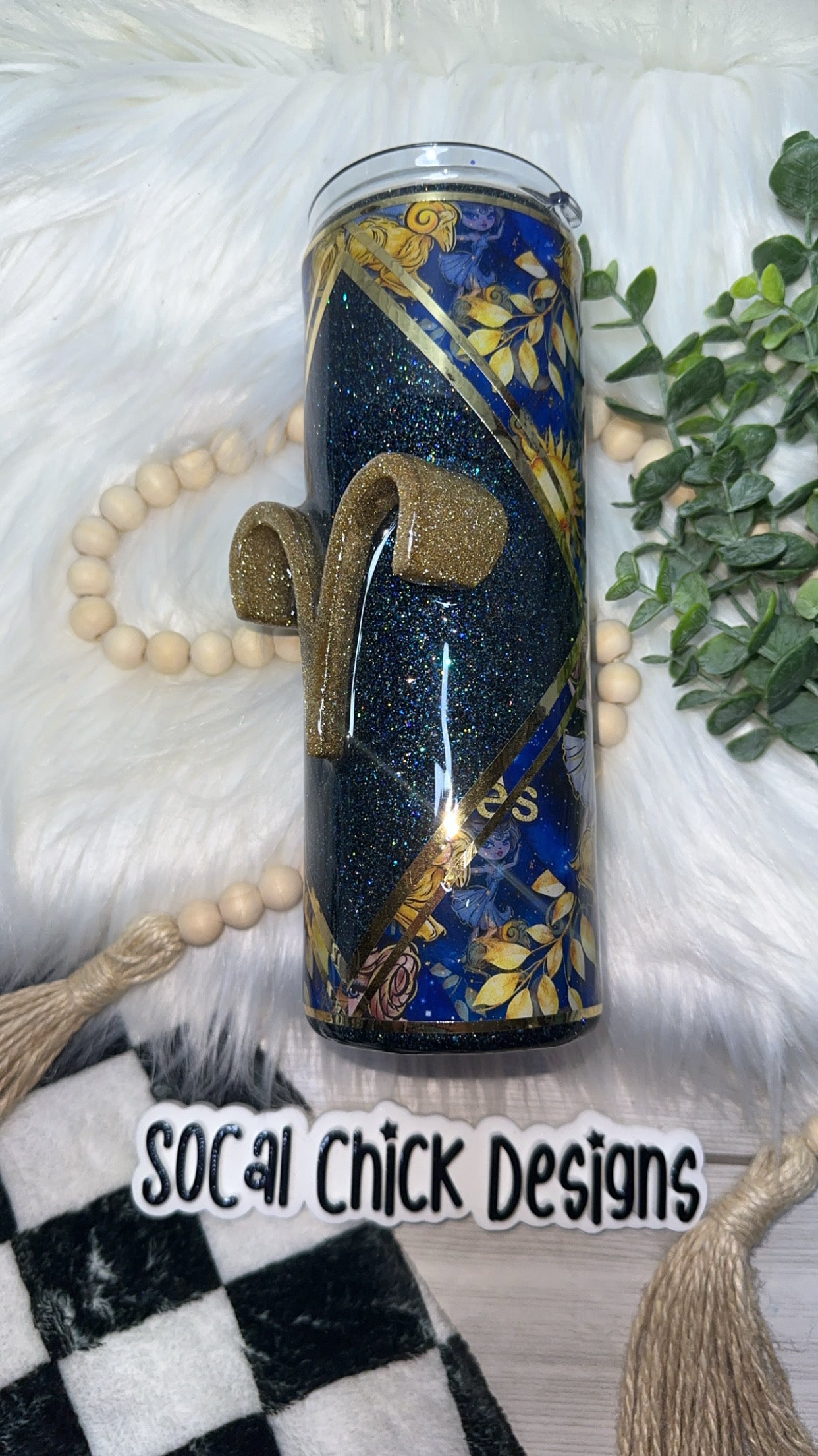 RTS {Zodiac - Aries with 3D Element} 20oz Skinny