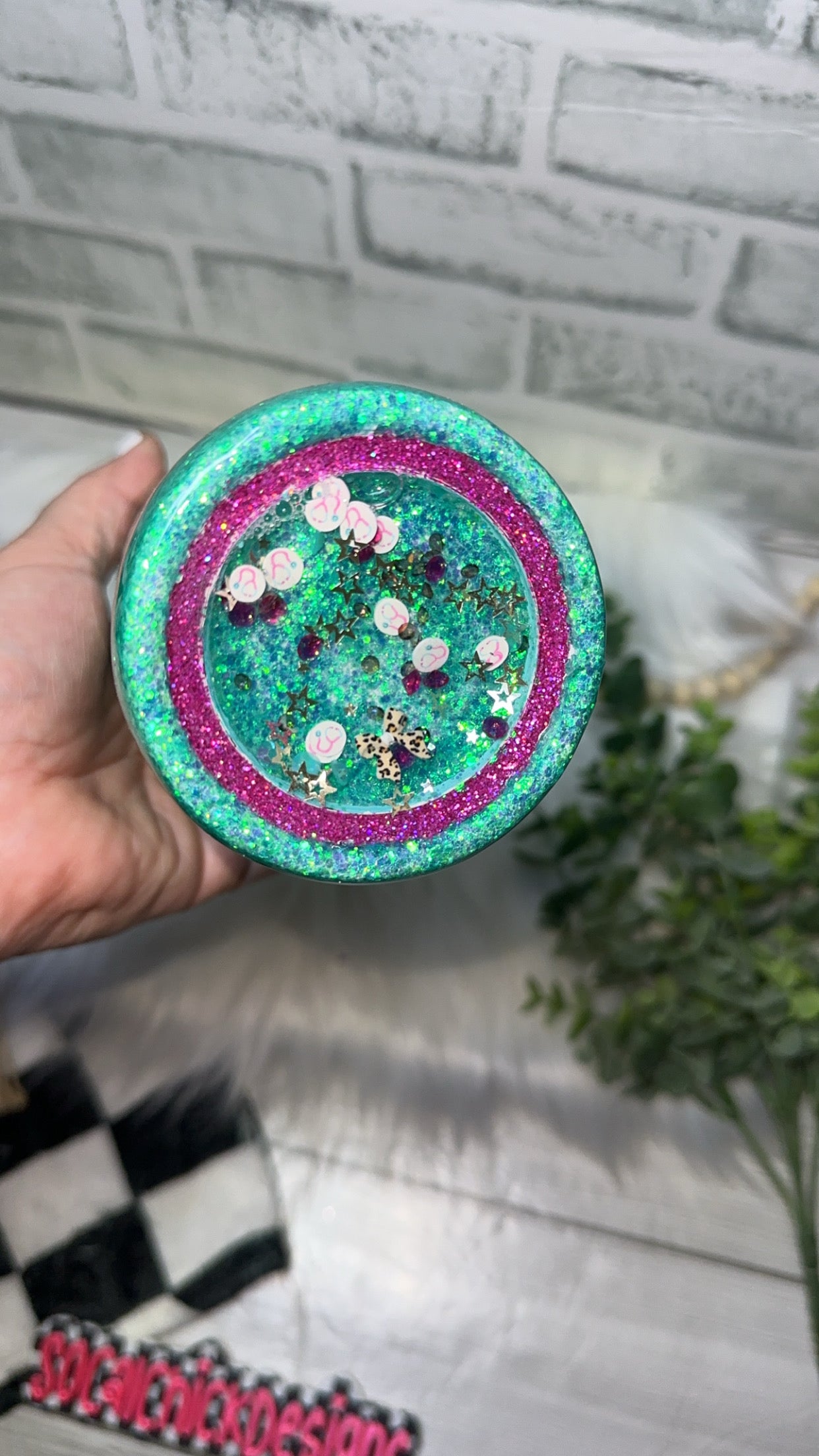 RTS {Nurse with Snow Globe Bottom} 32oz Skinny