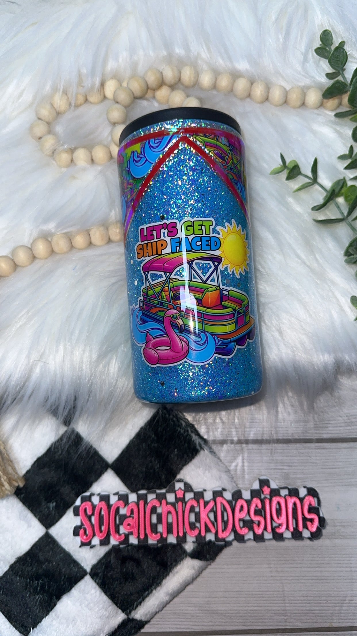 RTS {Let's Get Ship Faced} Slim Can Koozie