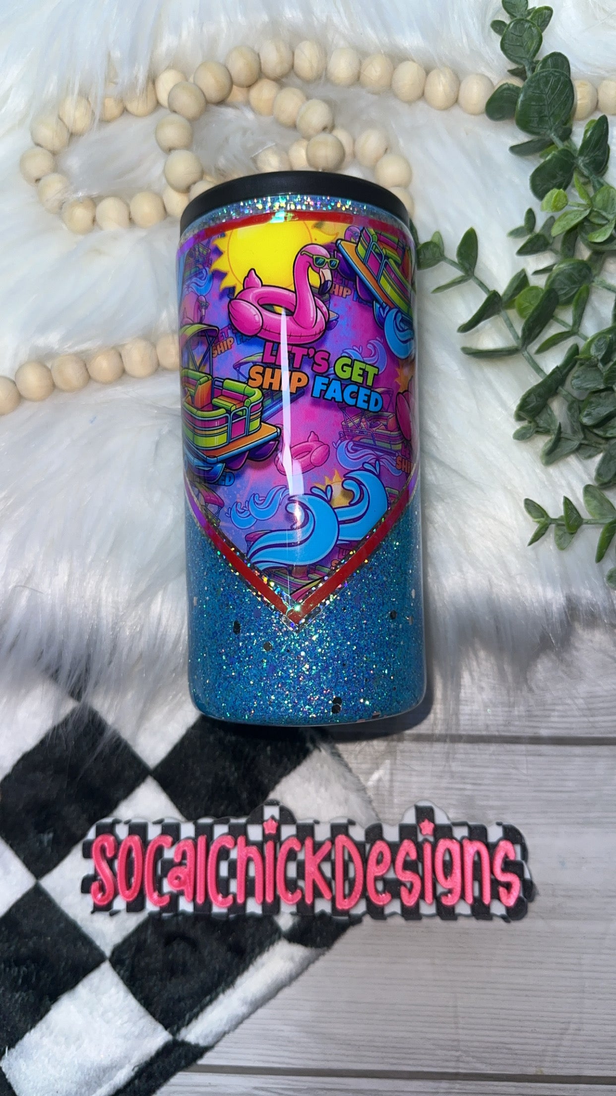 RTS {Let's Get Ship Faced} Slim Can Koozie