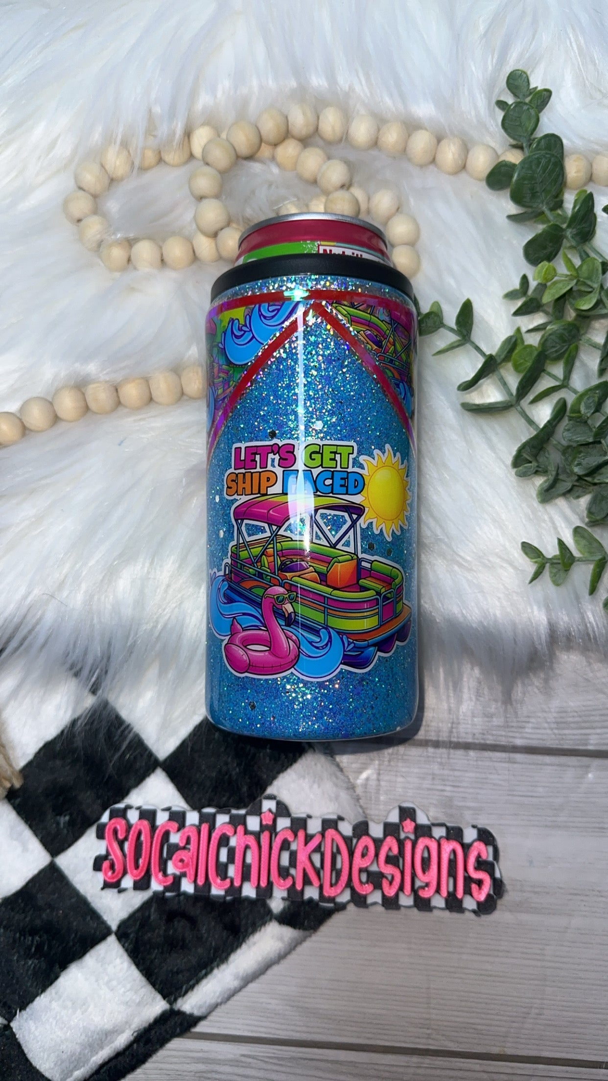 RTS {Let's Get Ship Faced} Slim Can Koozie