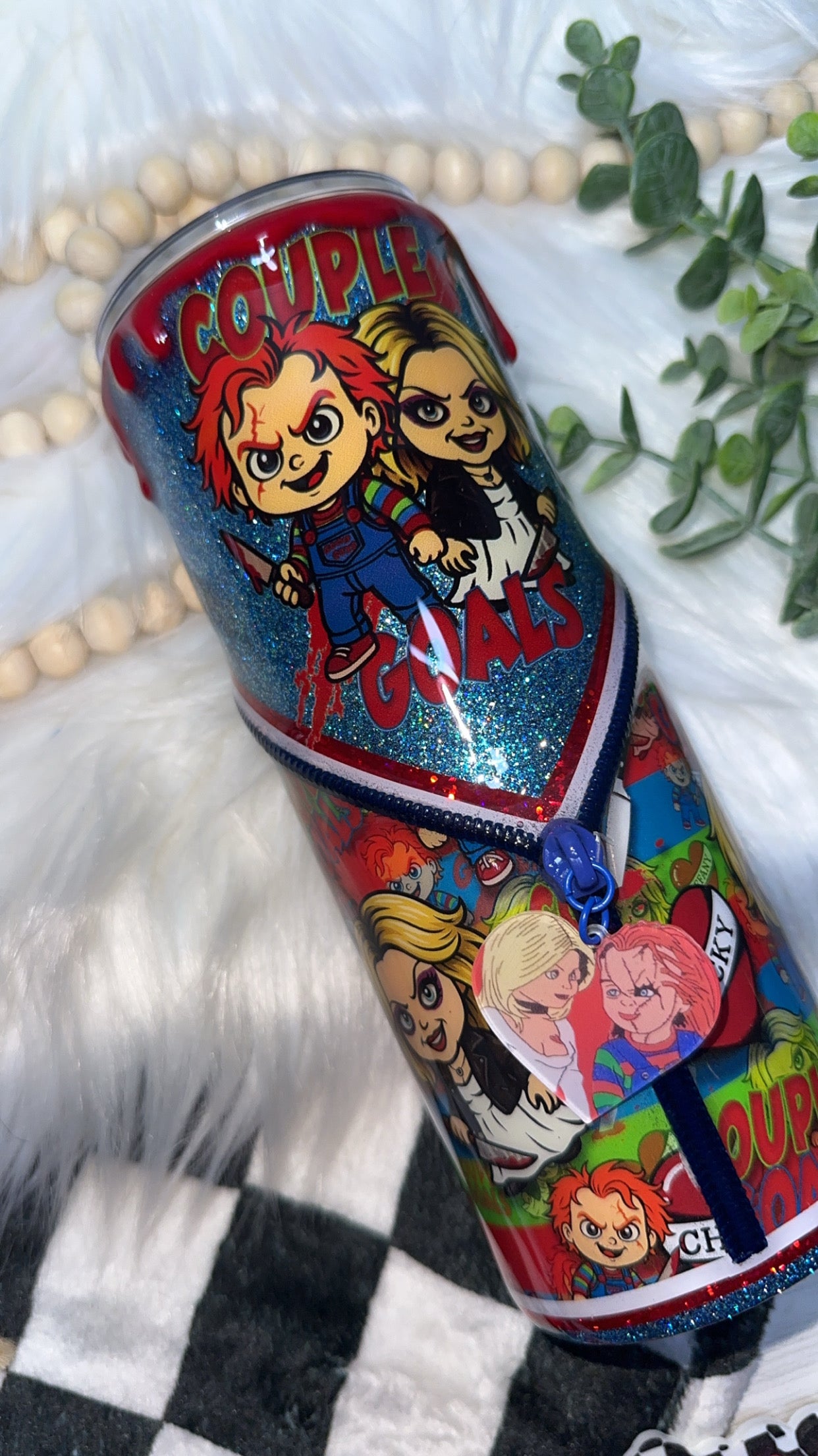RTS {Couple Goals, Zipper & Charm, Drip & SnowGlobe Bottom} 24oz Skinny