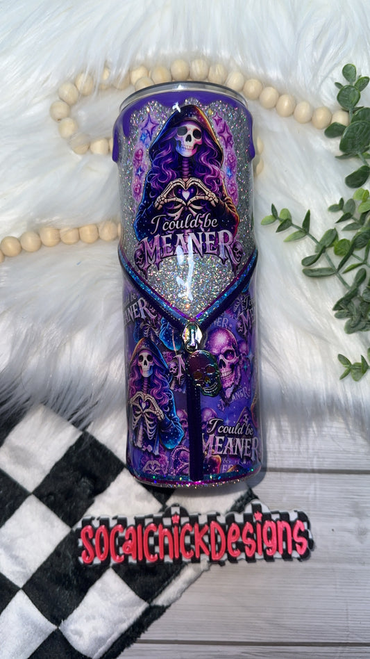 RTS {I Could Be Meaner, Zipper & Charm, Drip & SnowGlobe Bottom} 24oz Skinny