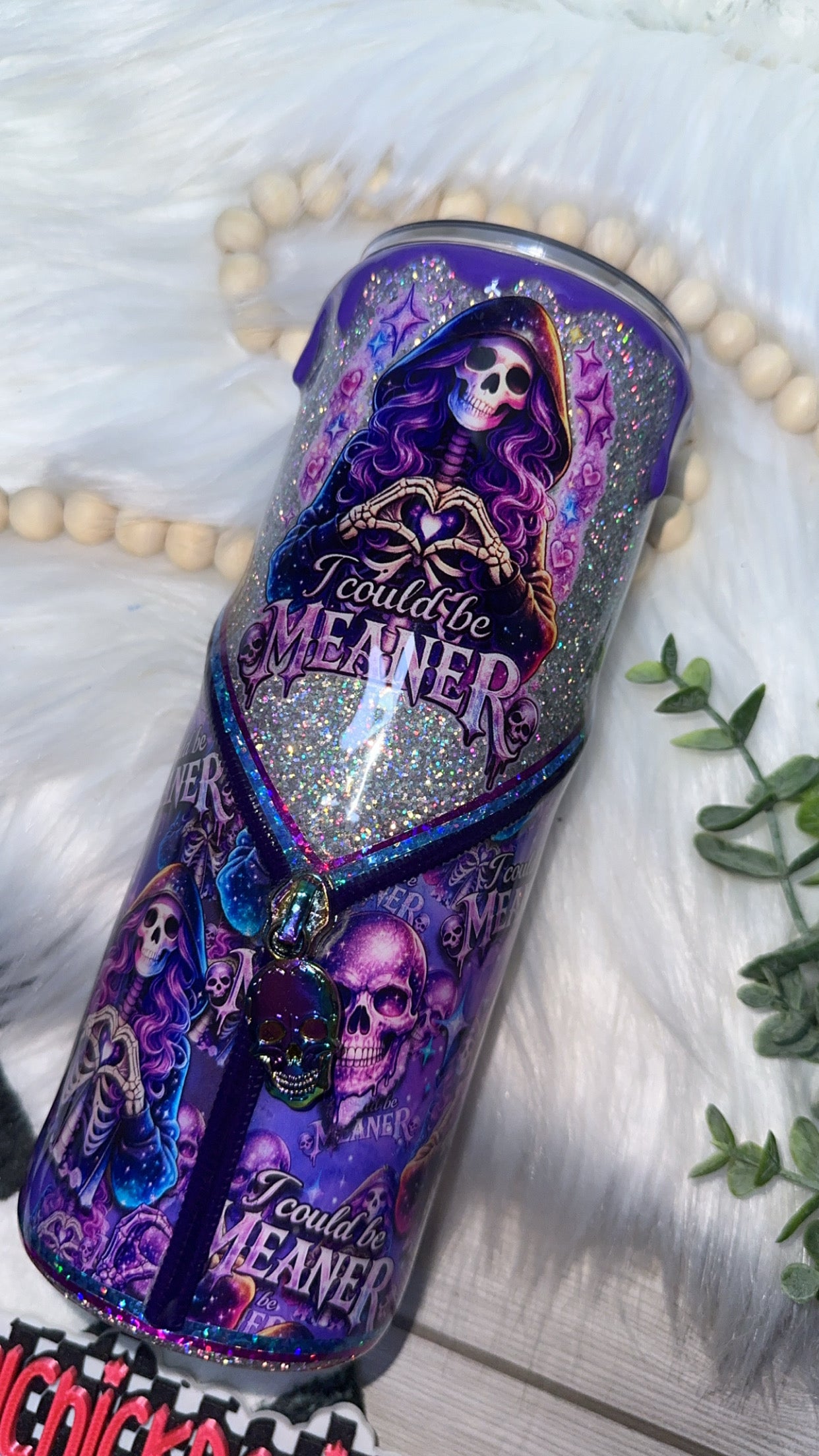 RTS {I Could Be Meaner, Zipper & Charm, Drip & SnowGlobe Bottom} 24oz Skinny