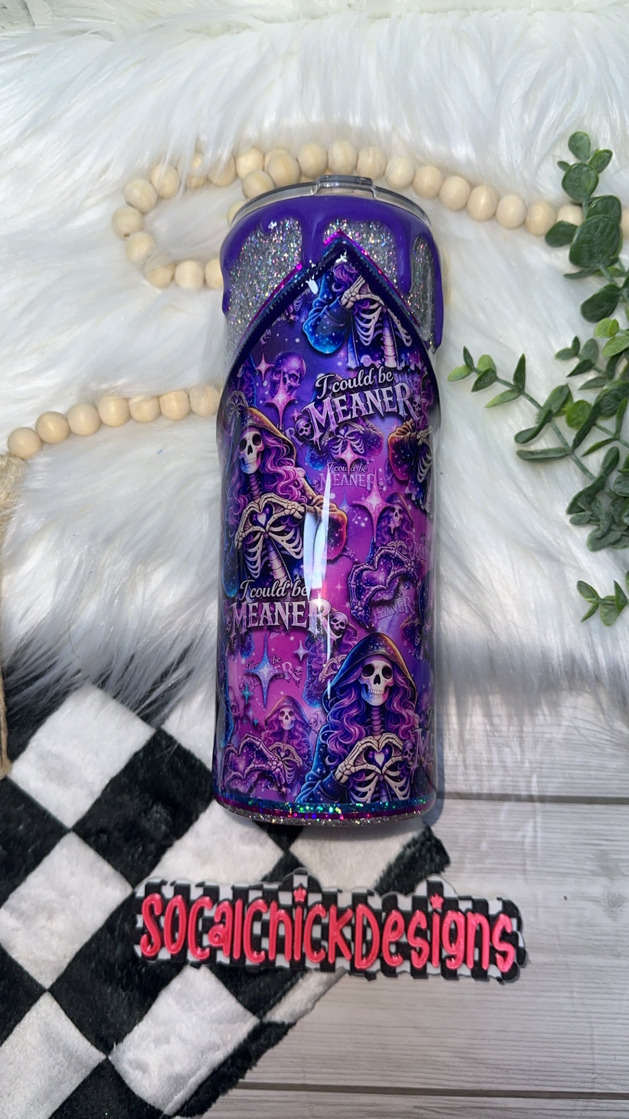 RTS {I Could Be Meaner, Zipper & Charm, Drip & SnowGlobe Bottom} 24oz Skinny
