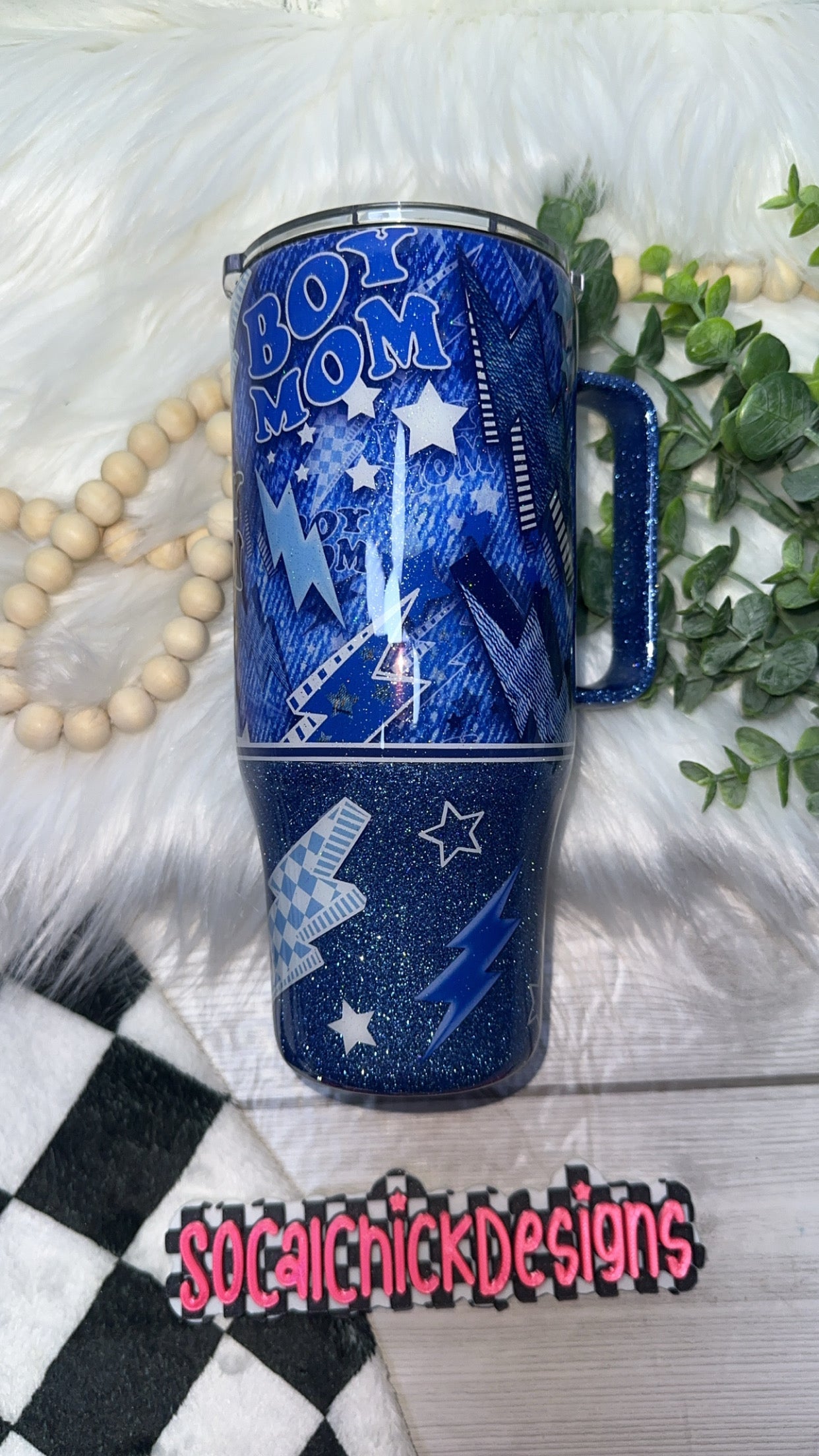 RTS {Boy Mama} 24oz Curve w Handle
