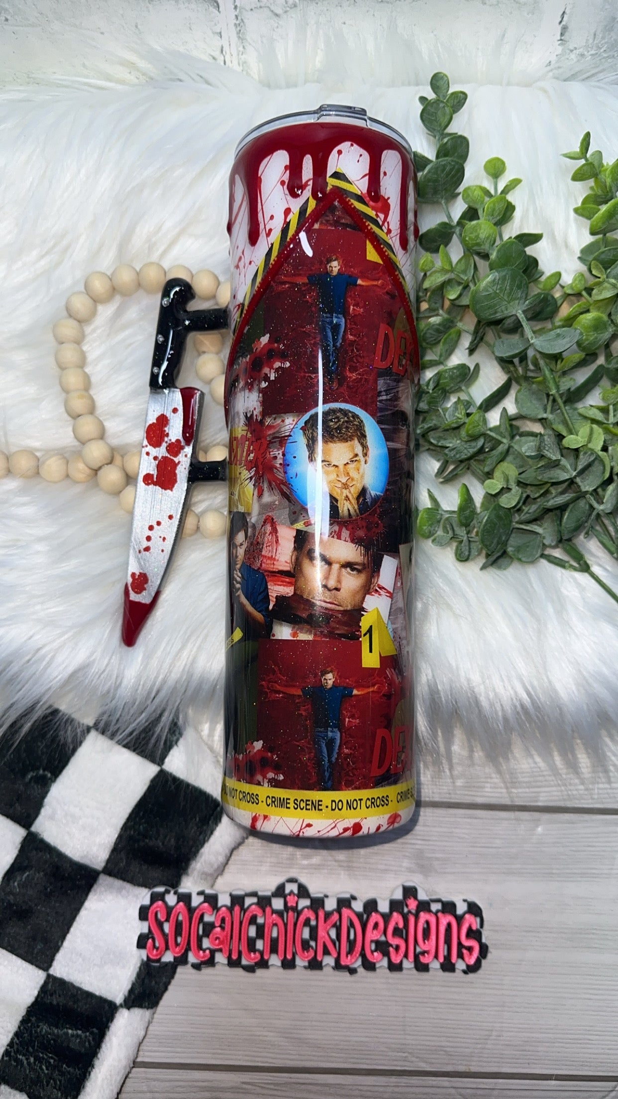 RTS {Dexter, Zipper & Charm, Knife Handle, Drip & SnowGlobe Bottom} 32oz Skinny