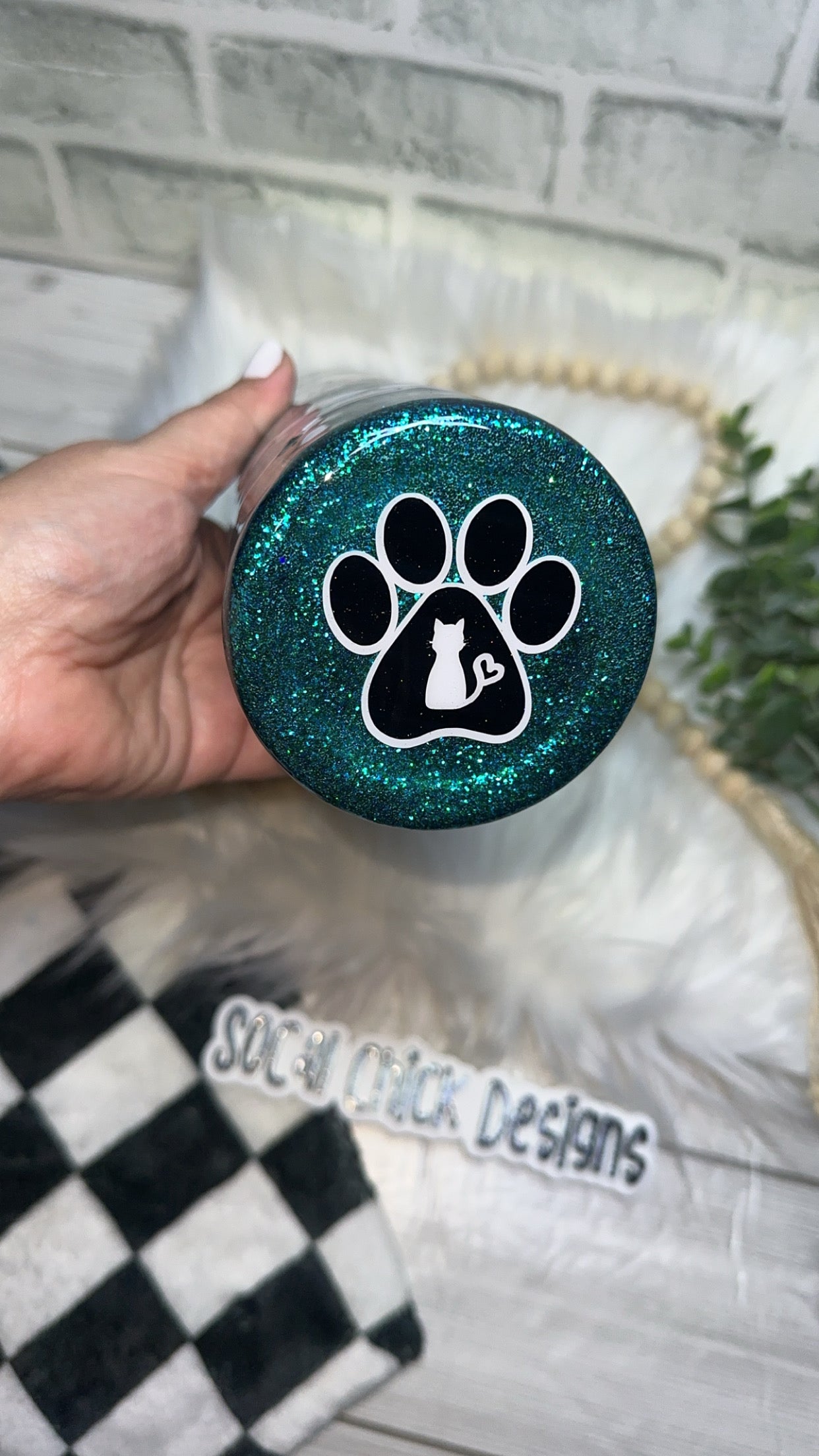RTS {Please Don't Pet My Peeves w Decorated Lid} 30oz Skinny Slurp