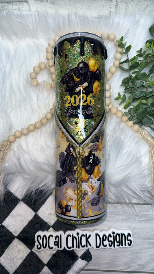 RTS {2026 Graduate, Zipper & Charm, Drip & SnowGlobe Bottom} 32oz Skinny