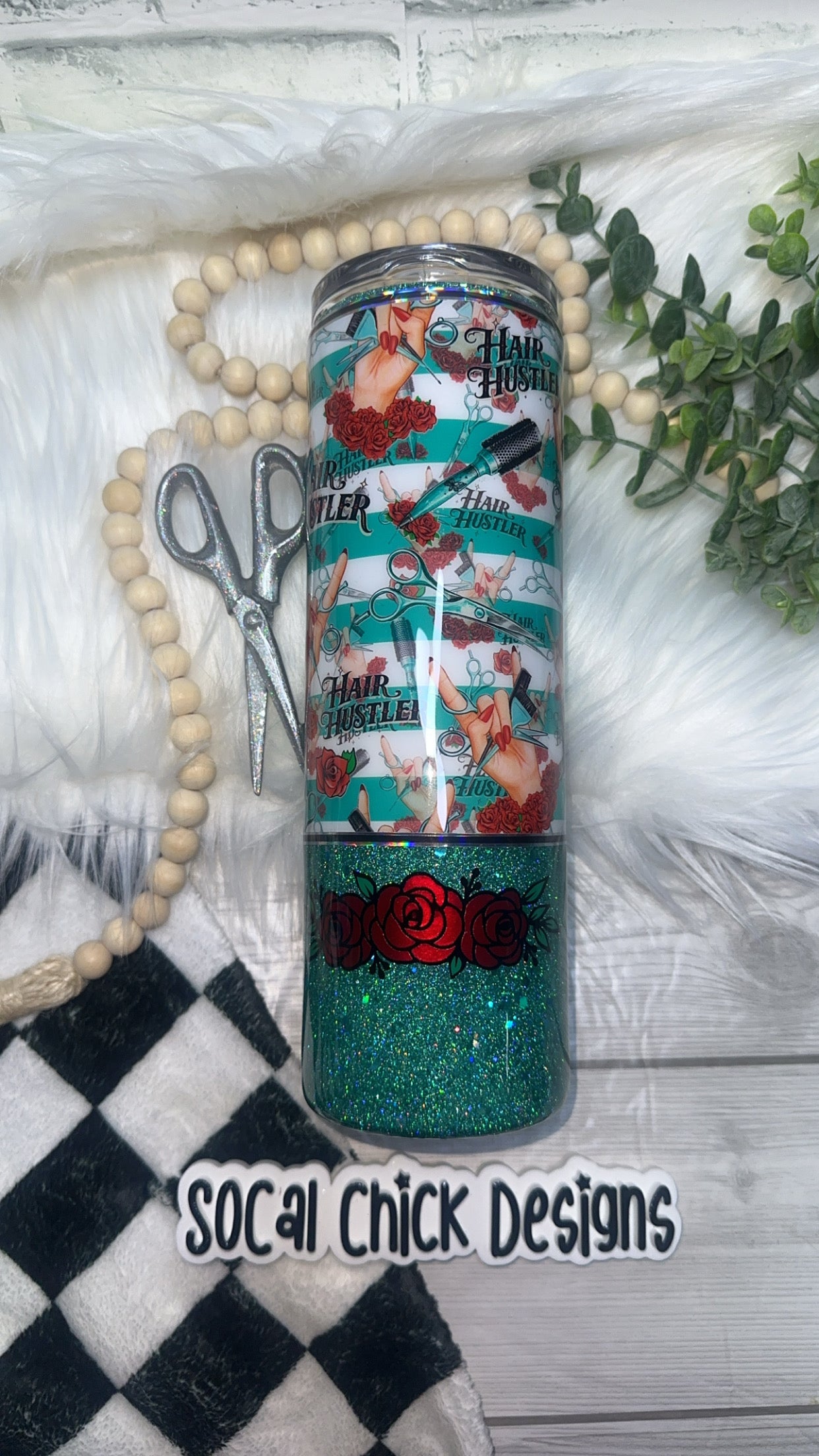 RTS {Hair Hustler with Scissors Element} 30oz Skinny