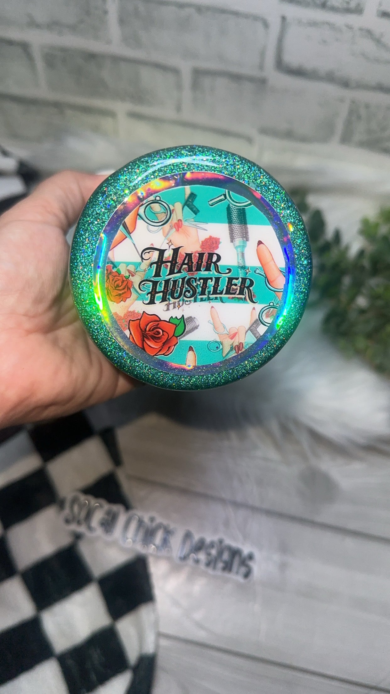 RTS {Hair Hustler with Scissors Element} 30oz Skinny