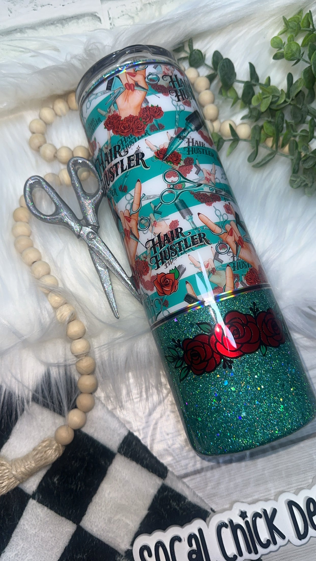 RTS {Hair Hustler with Scissors Element} 30oz Skinny