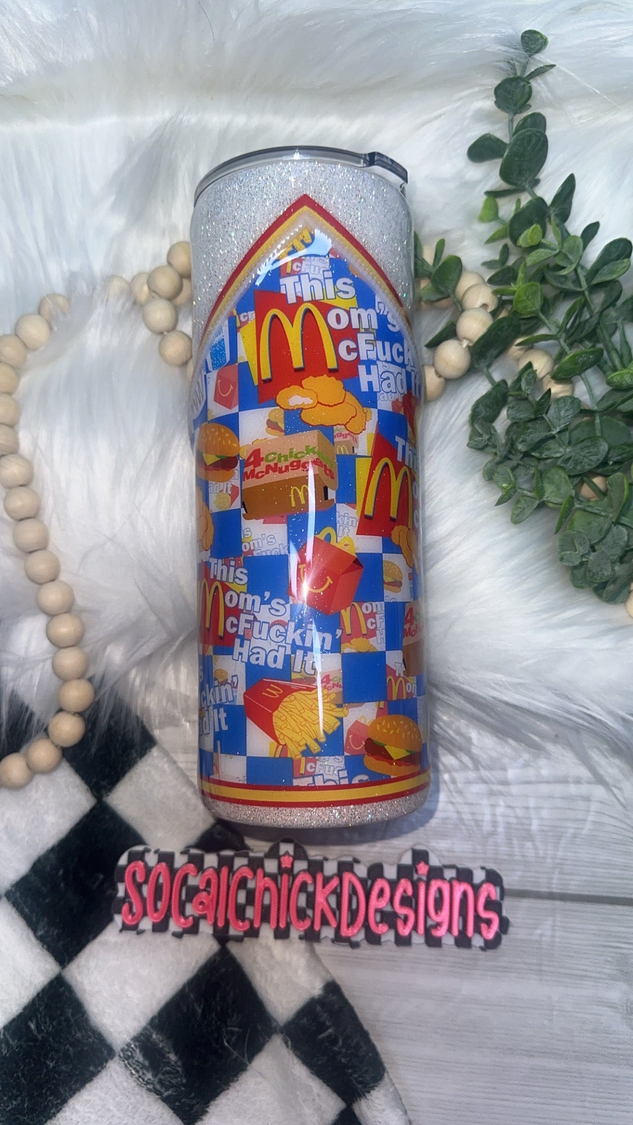 RTS {This Mom's McF*ckin' Had It, Zipper & Charm, & SnowGlobe Bottom} 24oz Skinny