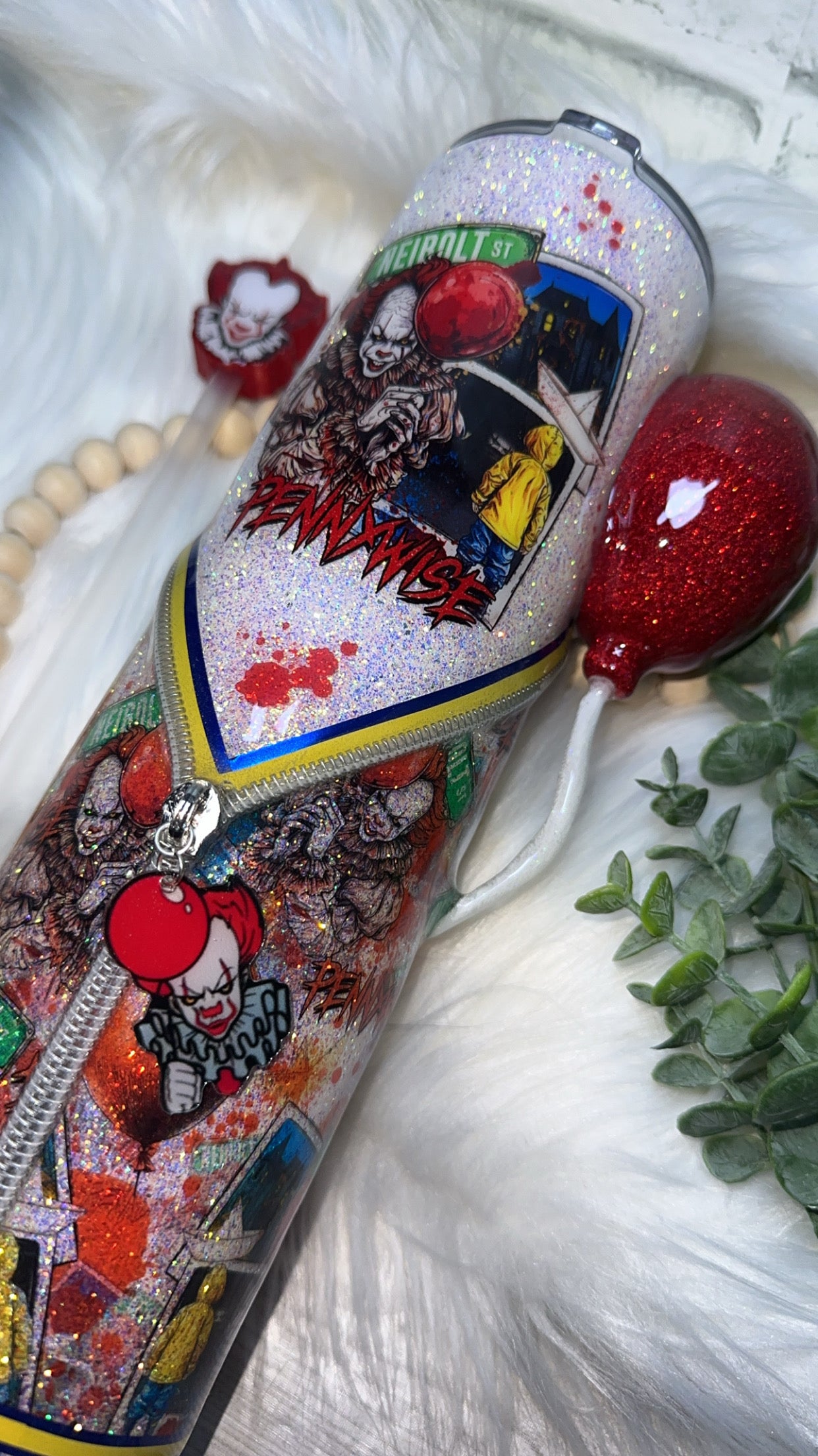RTS {Penny Polaroid, Zipper & Charm, Balloon Element, & SnowGlobe Bottom} 32oz Skinny