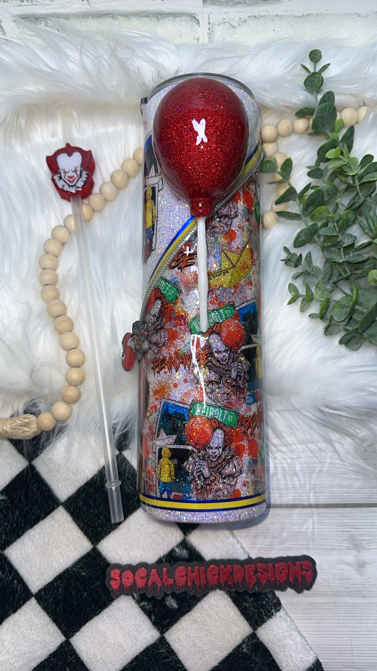 RTS {Penny Polaroid, Zipper & Charm, Balloon Element, & SnowGlobe Bottom} 32oz Skinny