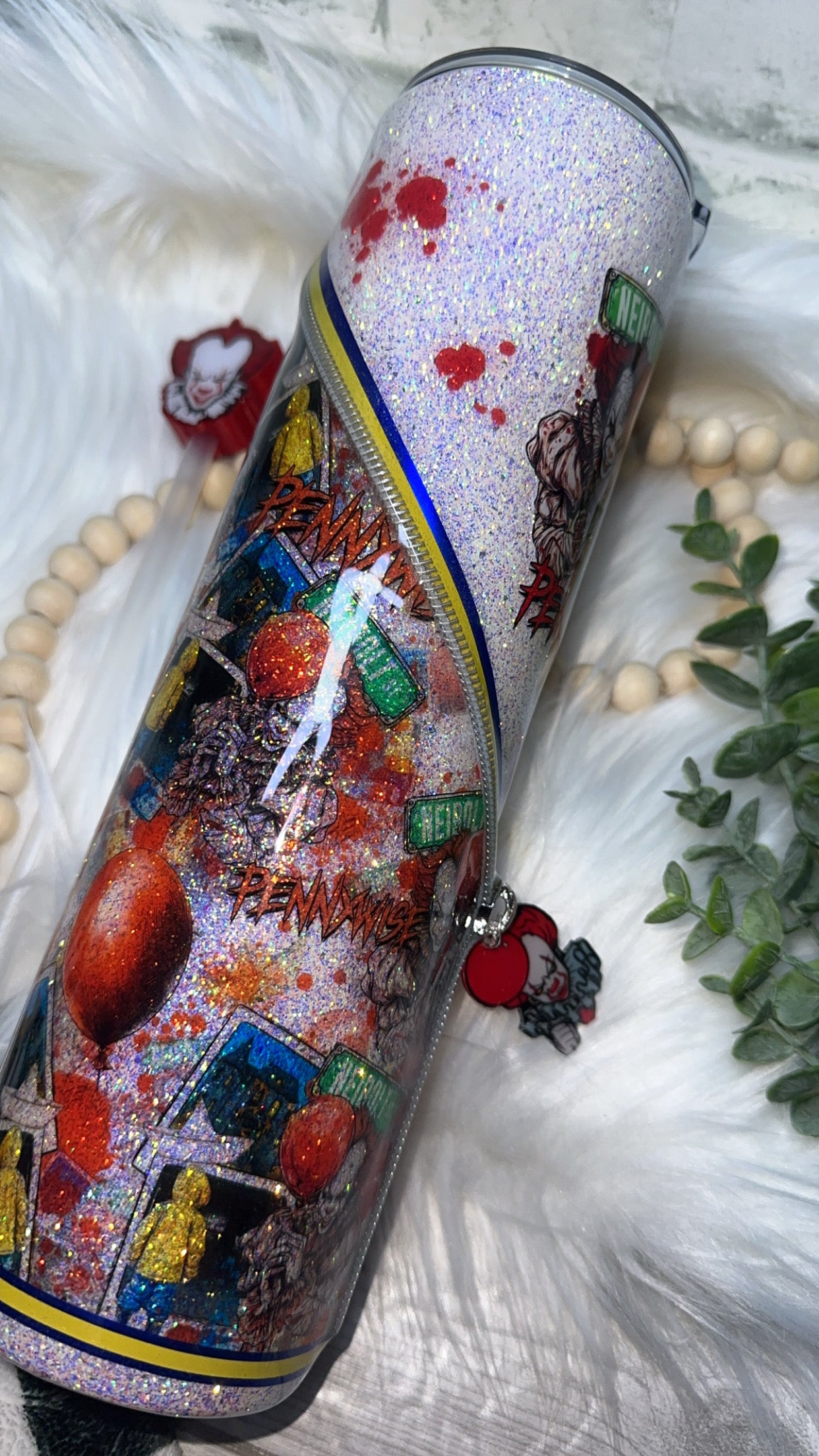 RTS {Penny Polaroid, Zipper & Charm, Balloon Element, & SnowGlobe Bottom} 32oz Skinny