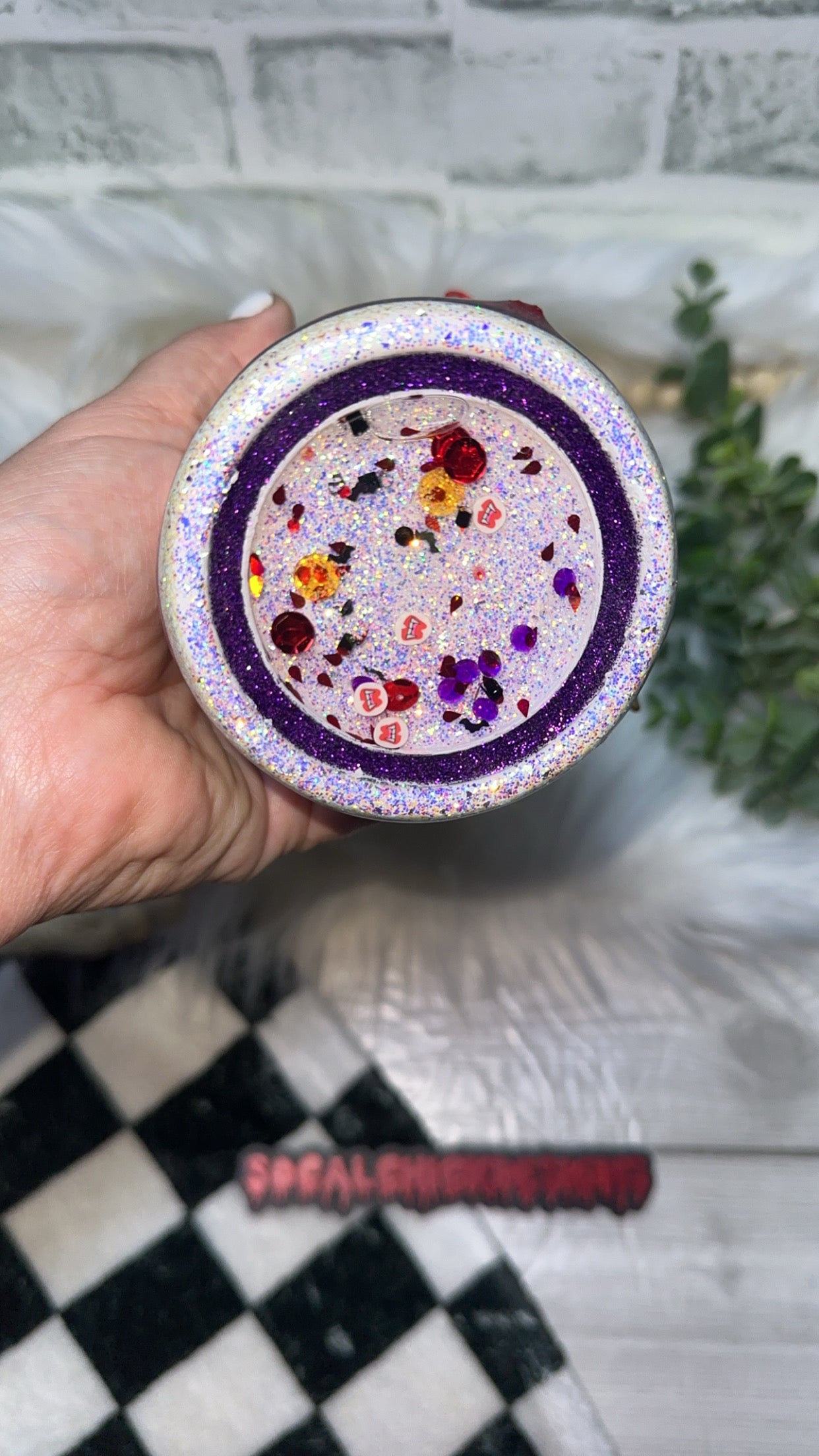 MTO {Mystic Falls Glitter Tumbler, Zipper & Charm, Stake Handle & SnowGlobe Bottom} Select Your Tumbler Style