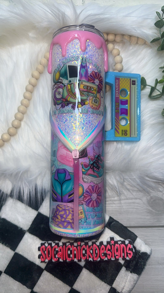 RTS {Born In The 1900's, Zipper & Charm, Cassette Tape Handle, Drip & SnowGlobe Bottom} 32oz Skinny