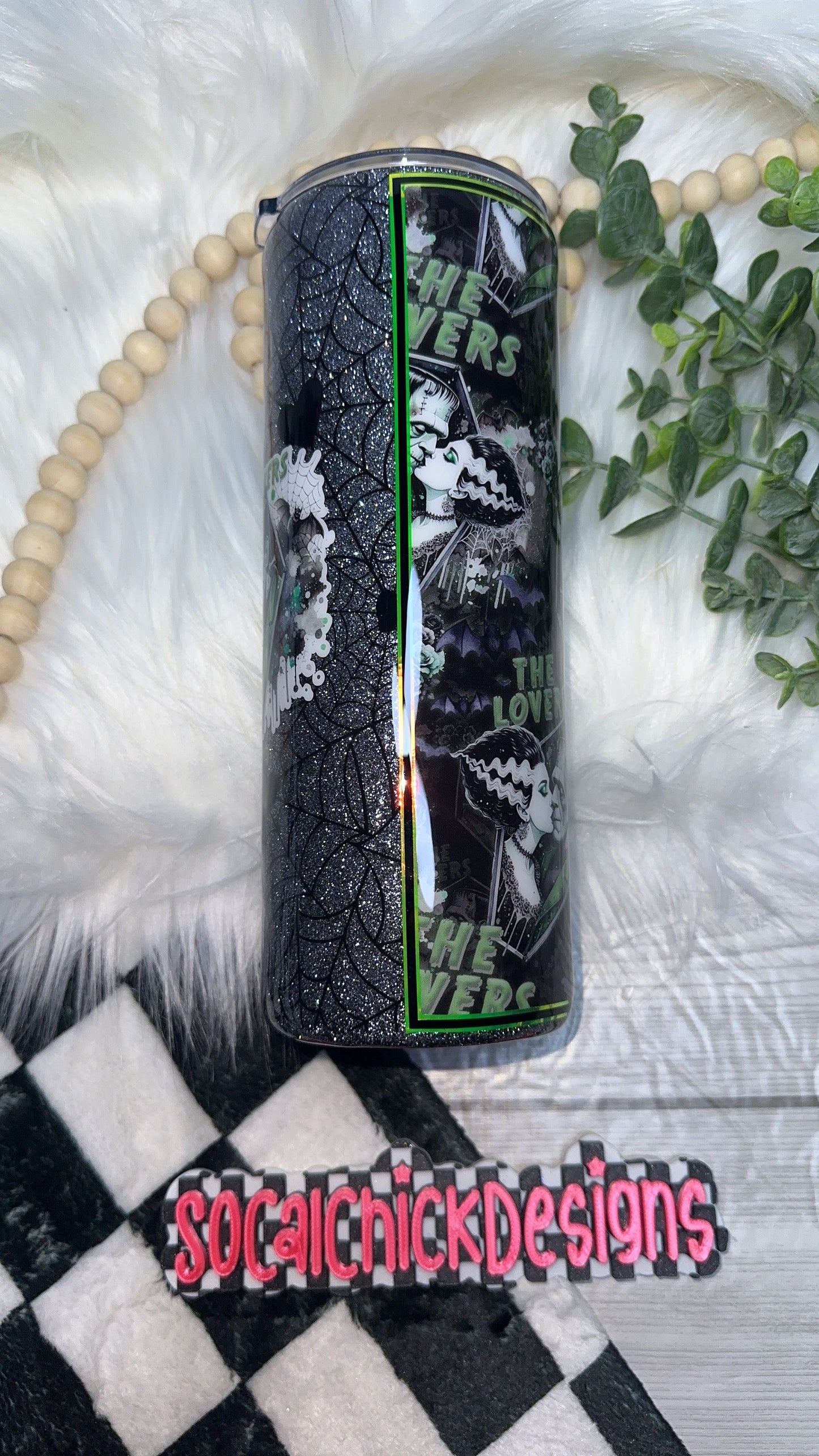 RTS {The Lovers with Snow Globe Bottom} 24oz Skinny