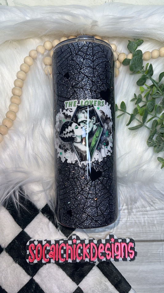 RTS {The Lovers with Snow Globe Bottom} 24oz Skinny
