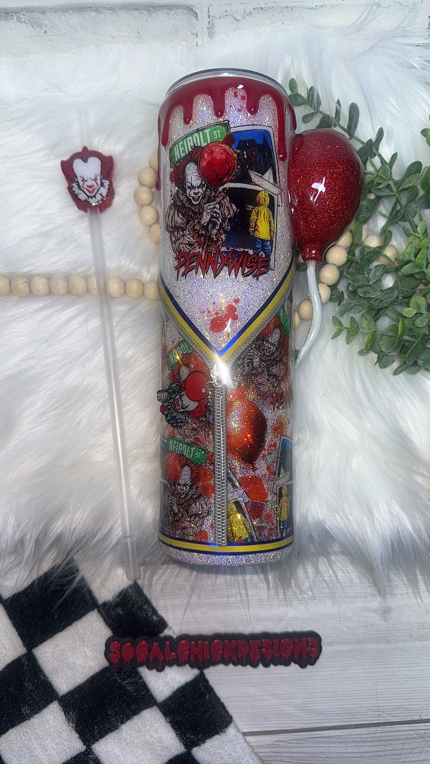 RTS {Penny Polaroid, Zipper & Charm, Balloon Element, SnowGlobe Bottom & Drip} 32oz Skinny
