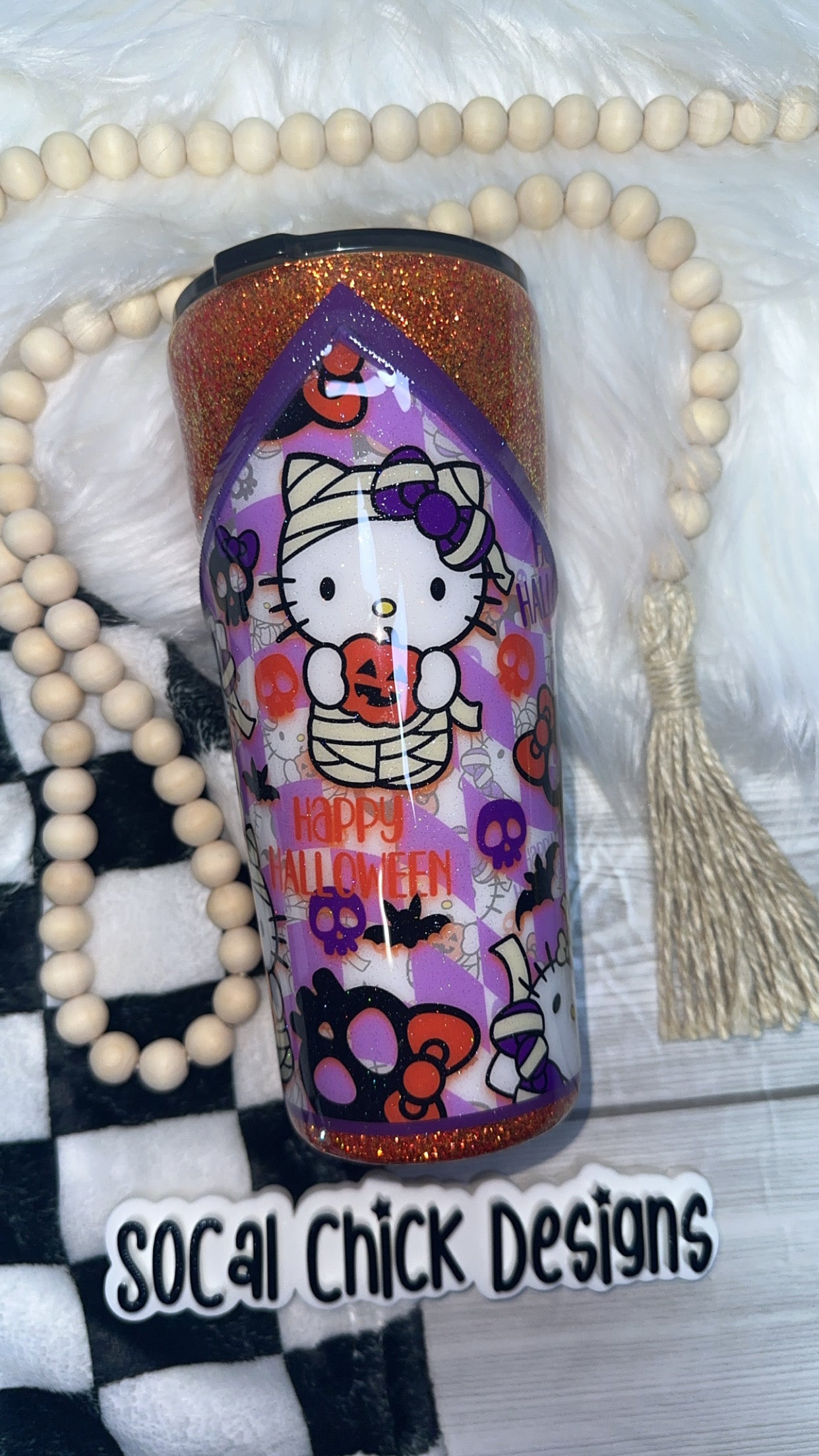 RTS {HK Happy Halloween w Zipper & Charm} 22oz Slim