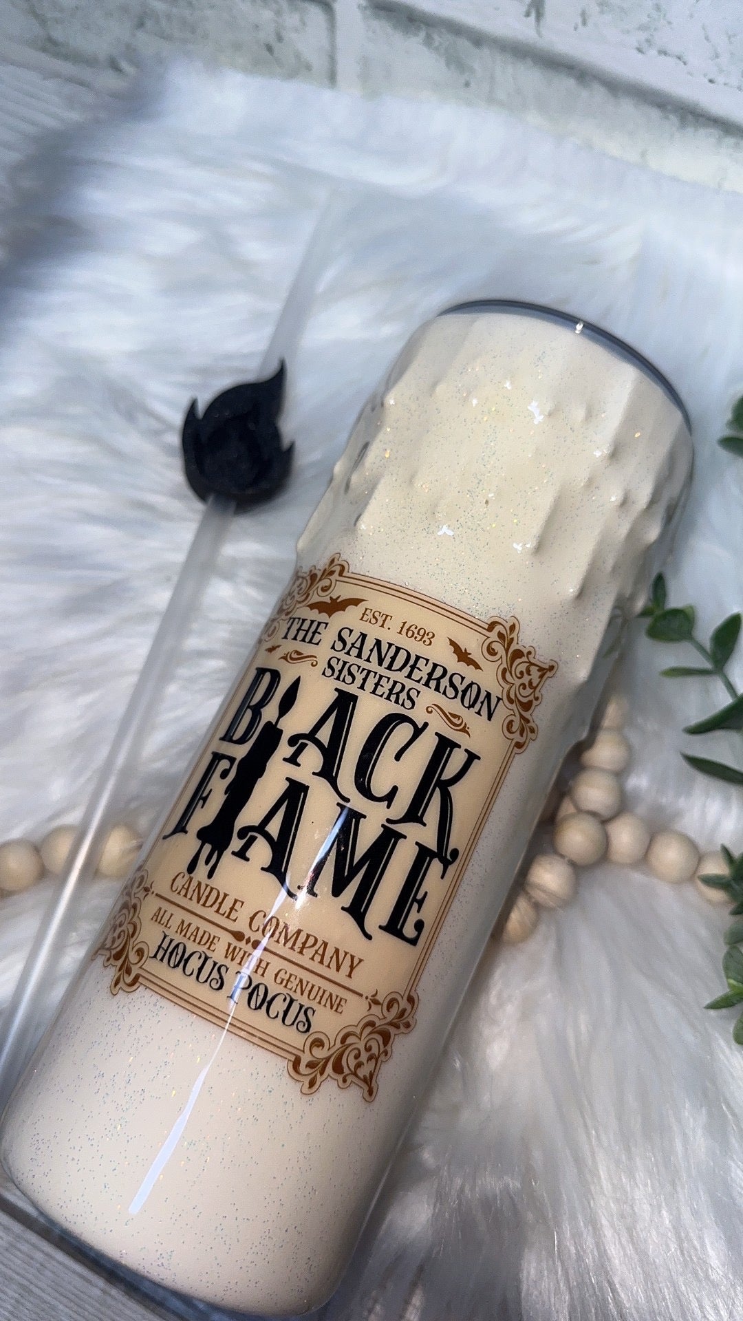 RTS {Black Flame Candle} 24oz Skinny