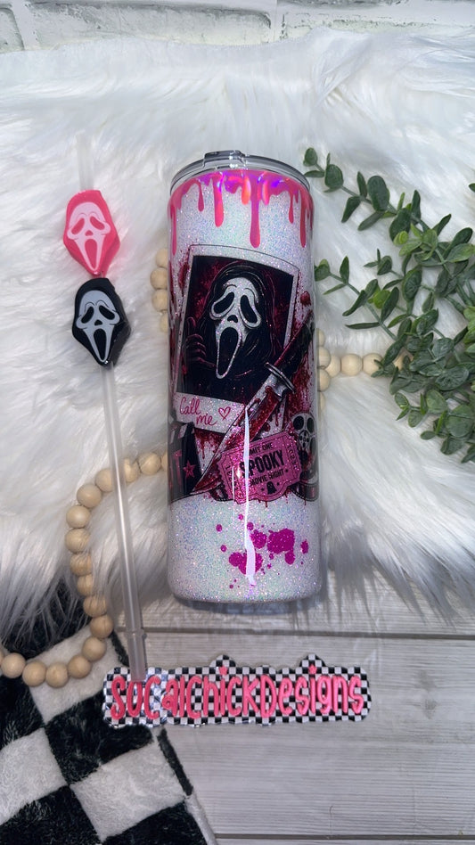 RTS {Admit One - Spooky Movie Night with SnowGlobe Bottom} 24oz Skinny