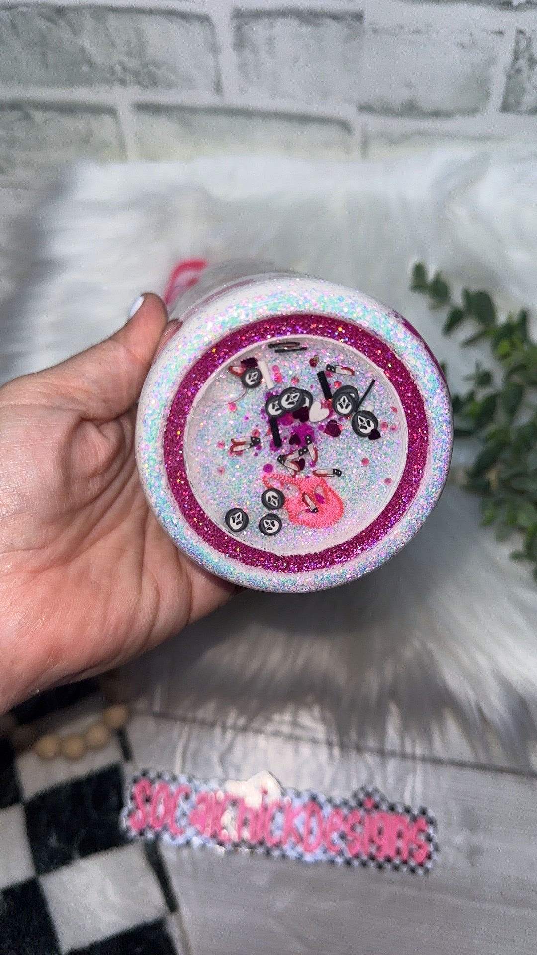 RTS {Admit One - Spooky Movie Night with SnowGlobe Bottom} 24oz Skinny