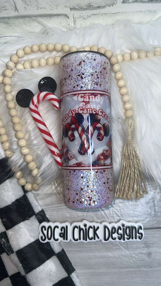 RTS {Candy Cane Crew with Handle} 20oz Skinny