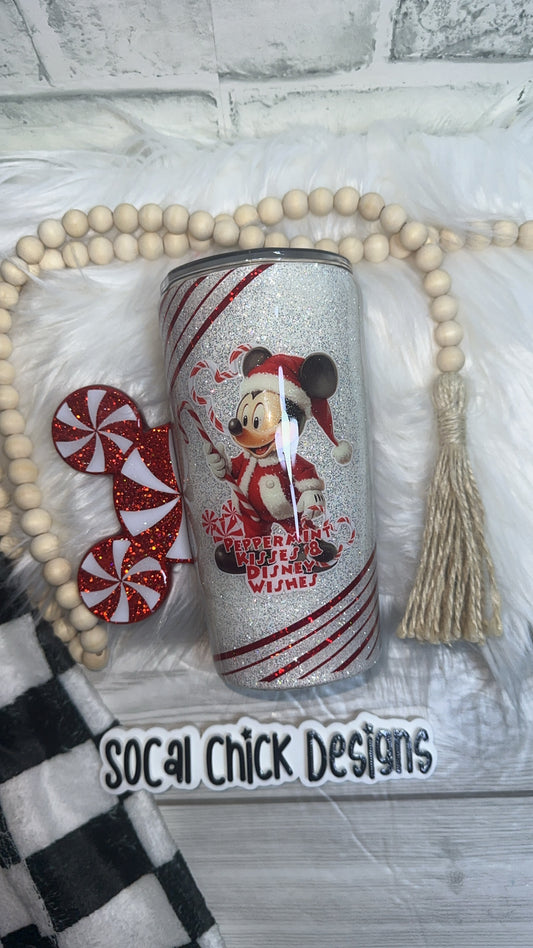 RTS {Peppermint Wishes with Peppermint Ears Handle} 20oz