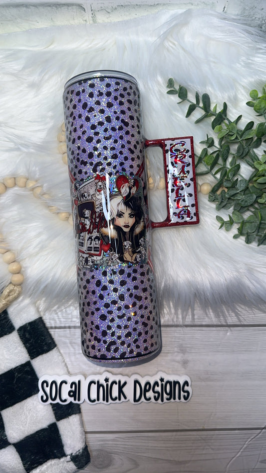RTS {Cruel Dalmatian Queen, SnowGlobe Bottom & Handle} 32oz Skinny