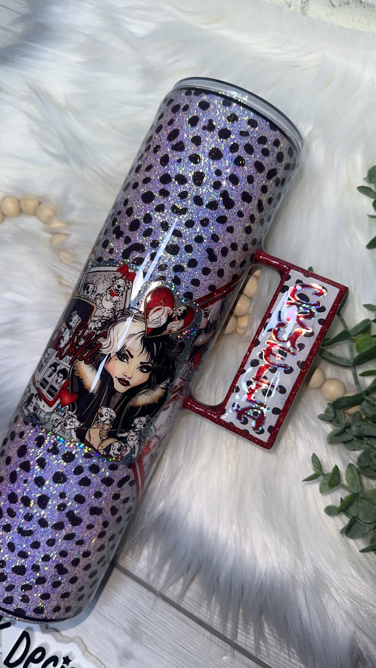 RTS {Cruel Dalmatian Queen, SnowGlobe Bottom & Handle} 32oz Skinny