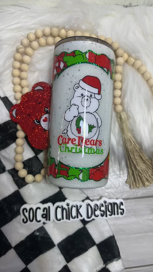 RTS {Christmas Bear w Peeking Handle} 22oz Fatty