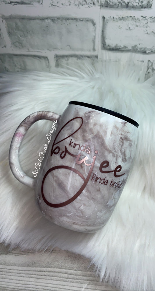 RTS {Kinda Boujee Kinda Broke Marble} 14oz Mug