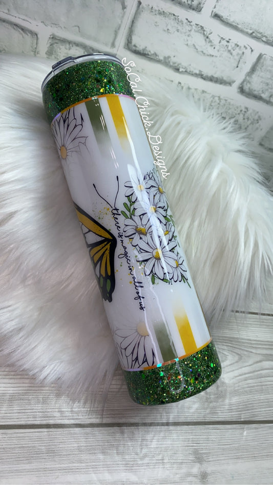 RTS {Butterfly Daisy} 32oz Skinny